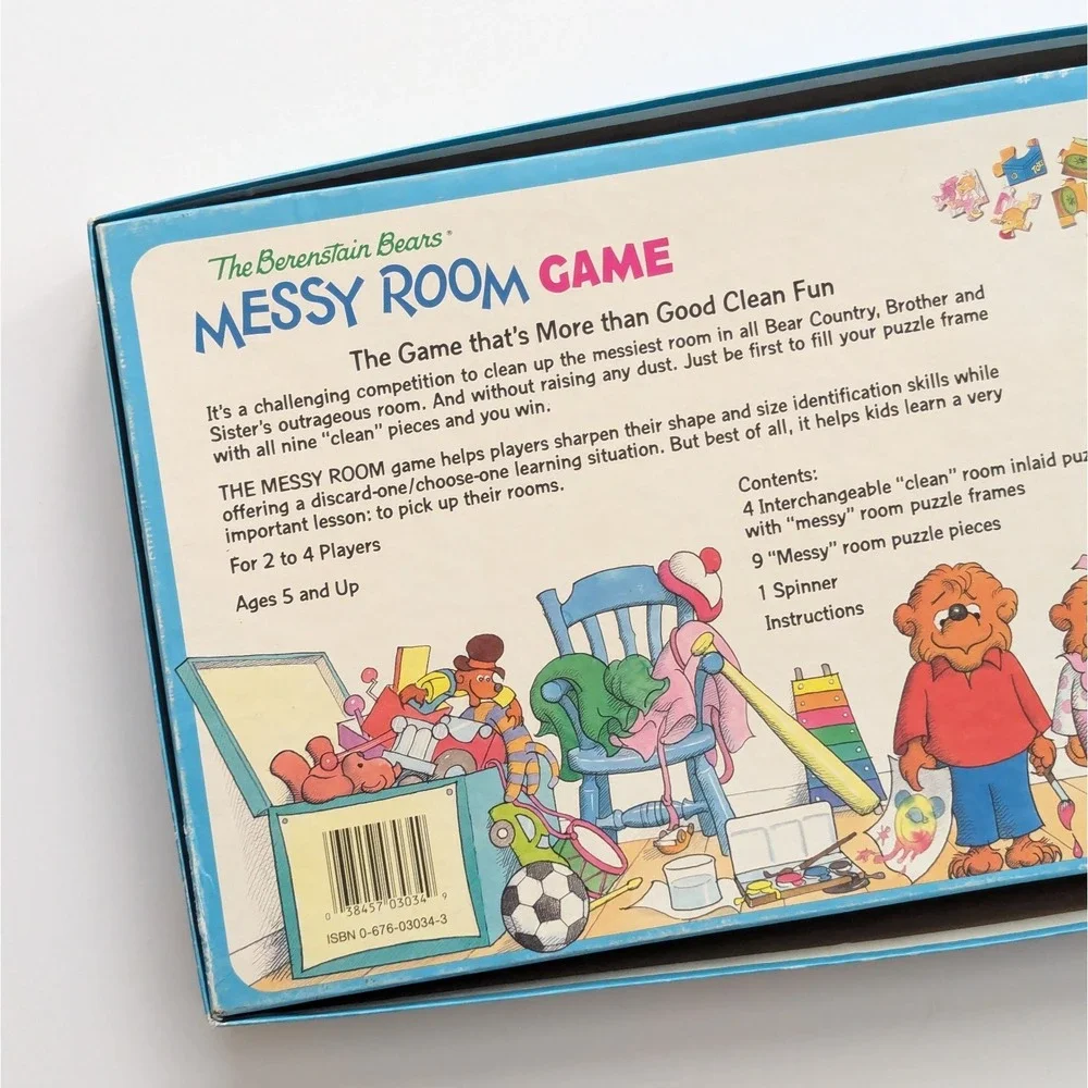 Berenstain Bears Messy Room Board Game 1989 Complete Vintage Puzzle Game EUC!